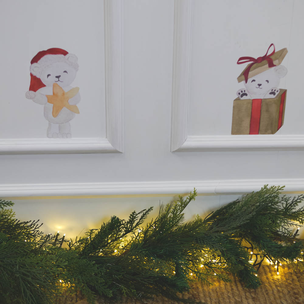 Wallsticker santa bears - White