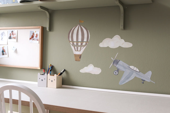 Wallsticker Retro airplane blue - Blue